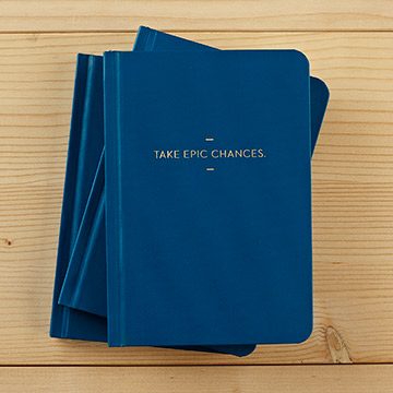 live inspired teal journal take epic chances